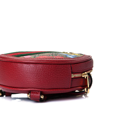 Gucci GG Supreme Monogram Web Flora Mini Ophidia Round Backpack Red 9 of 10