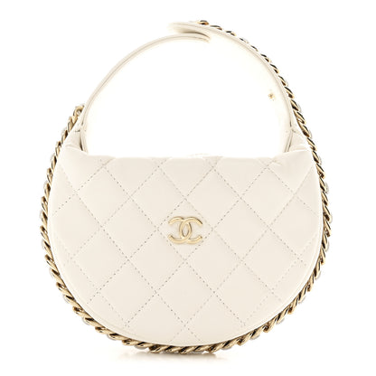 Chanel Lambskin Quilted Chain Around Pouch Hobo White 1 of 10