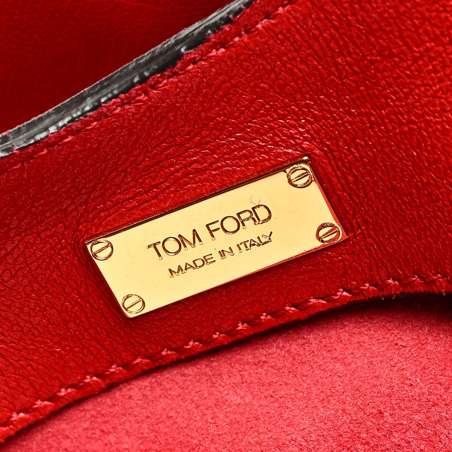 Ramskin Large Alix Padlock Zip Shoulder Bag Flame Red