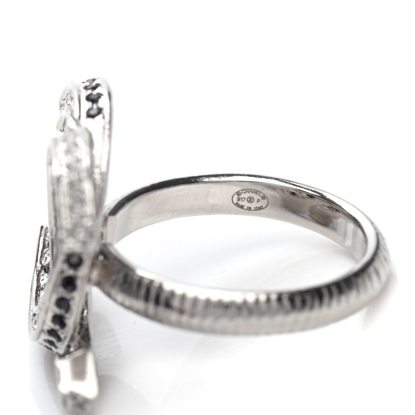 Crystal CC Ring 6 Silver Black