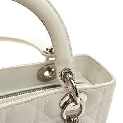 Christian Dior Lambskin Cannage Medium Lady Dior White 11 of 12