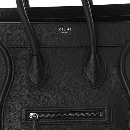 Celine Drummed Calfskin Mini Luggage Black 7 of 13