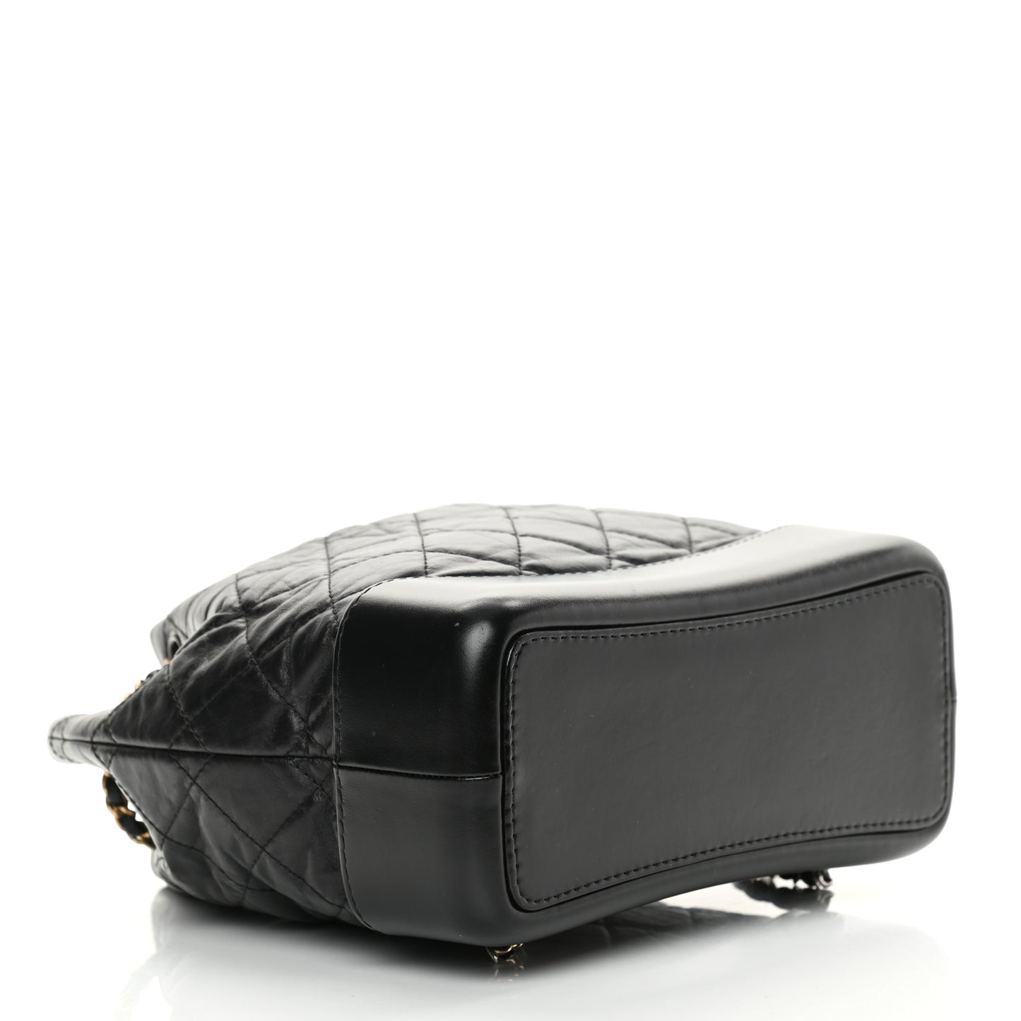 Aged Calfskin Quilted Small Gabrielle Backpack Black