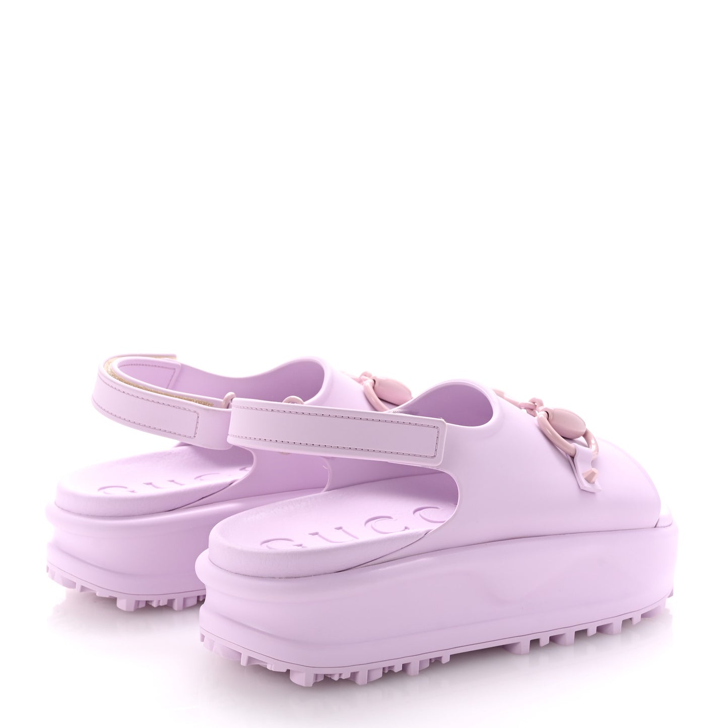 Soft Rubber Horsebit Touch Womens Strapped Sandals 40 Talc Pink
