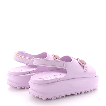 Gucci Soft Rubber Horsebit Touch Womens Strapped Sandals 40 Talc Pink 5 of 9