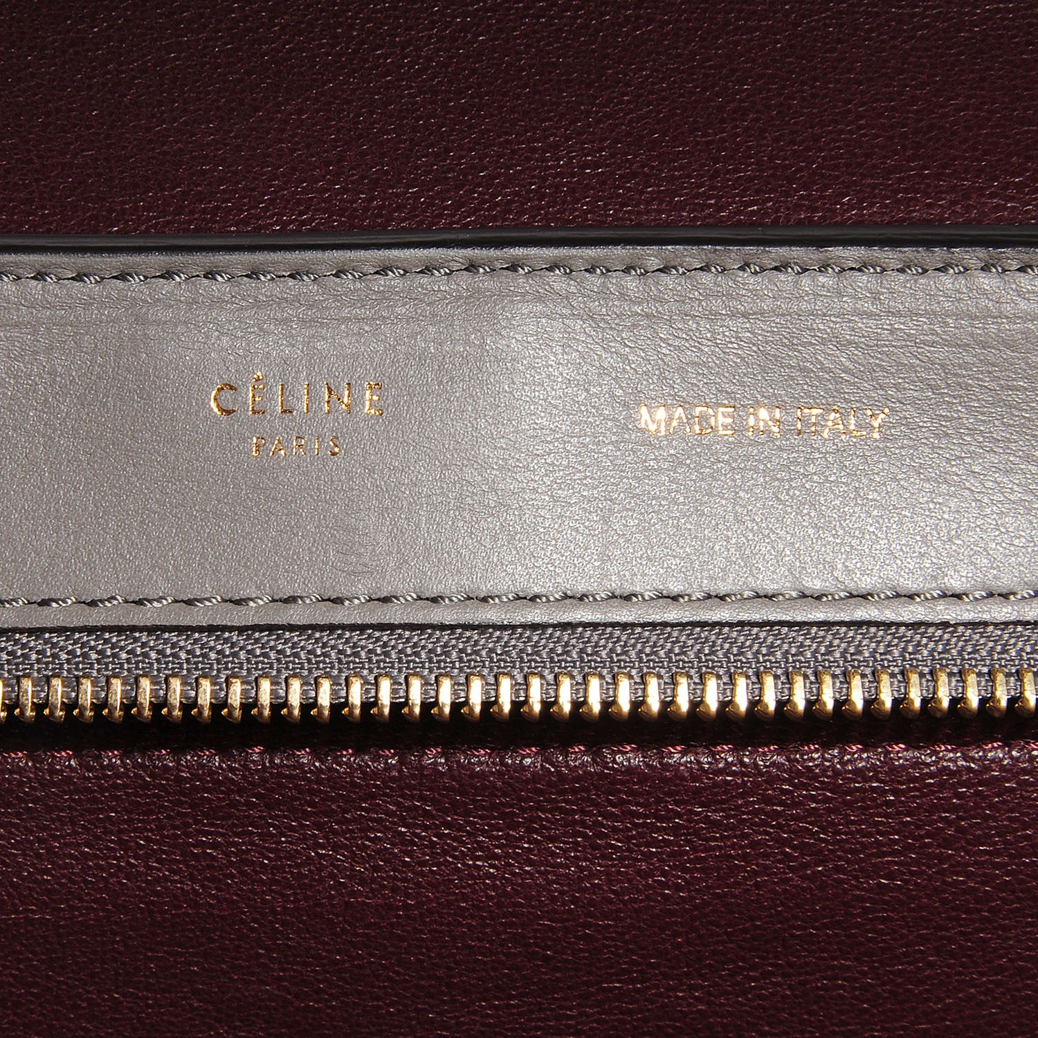 Celine Nubuck Crocodile Embossed Medium Trapeze Grey 7 of 10