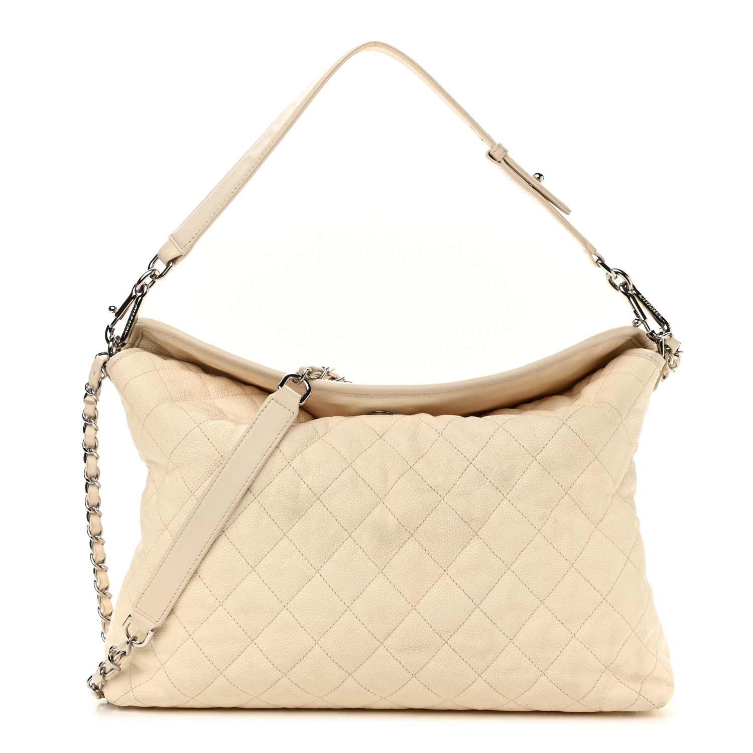 Chanel Caviar Quilted French Riviera Hobo Dark White 1 of 15