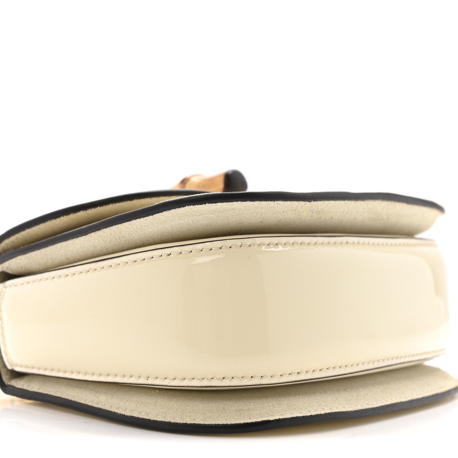 Gucci Patent Crystal Mini Bamboo 1947 Top Handle Chain Bag White 9 of 12