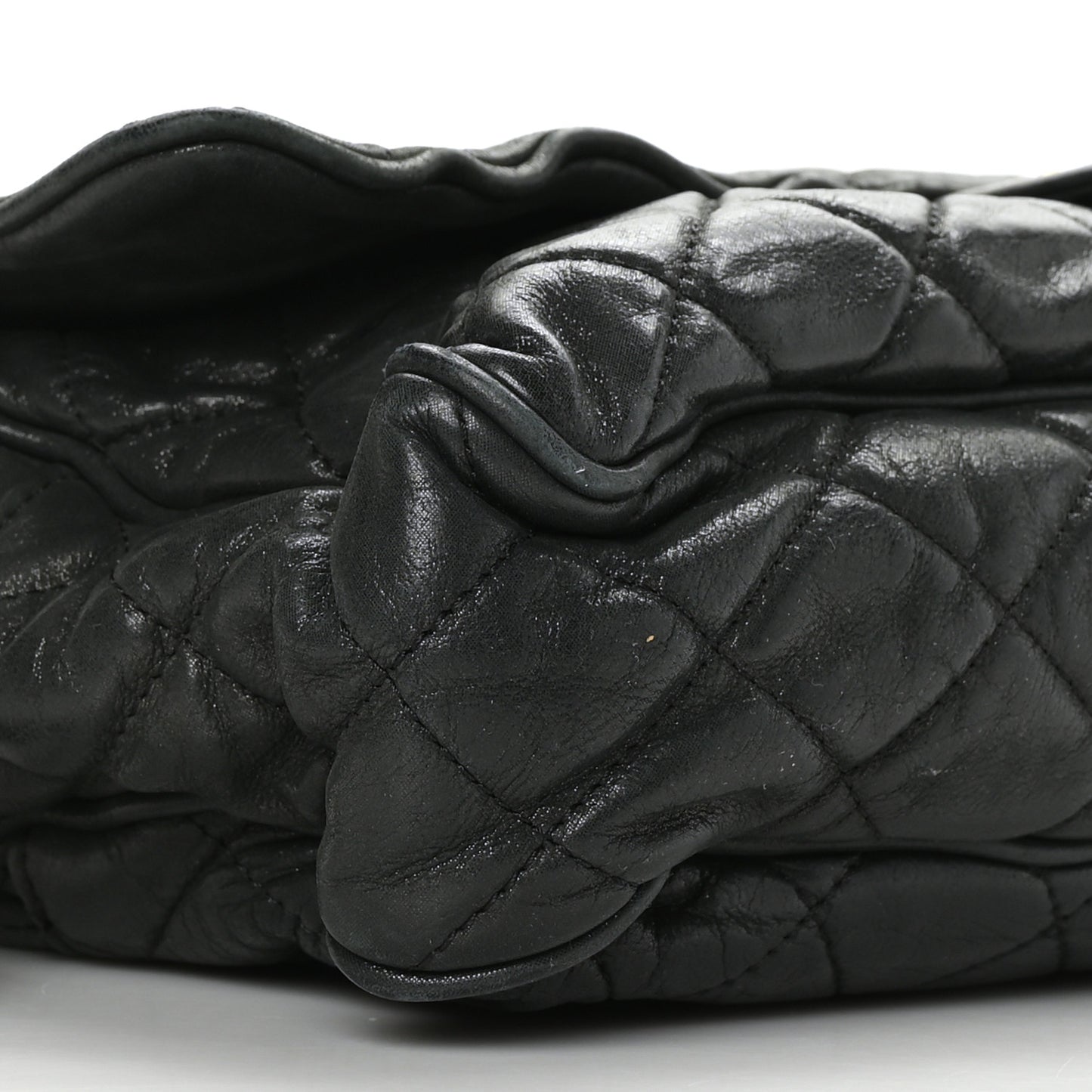 Iridescent Calfskin Quilted Maxi Shiva Flap Black