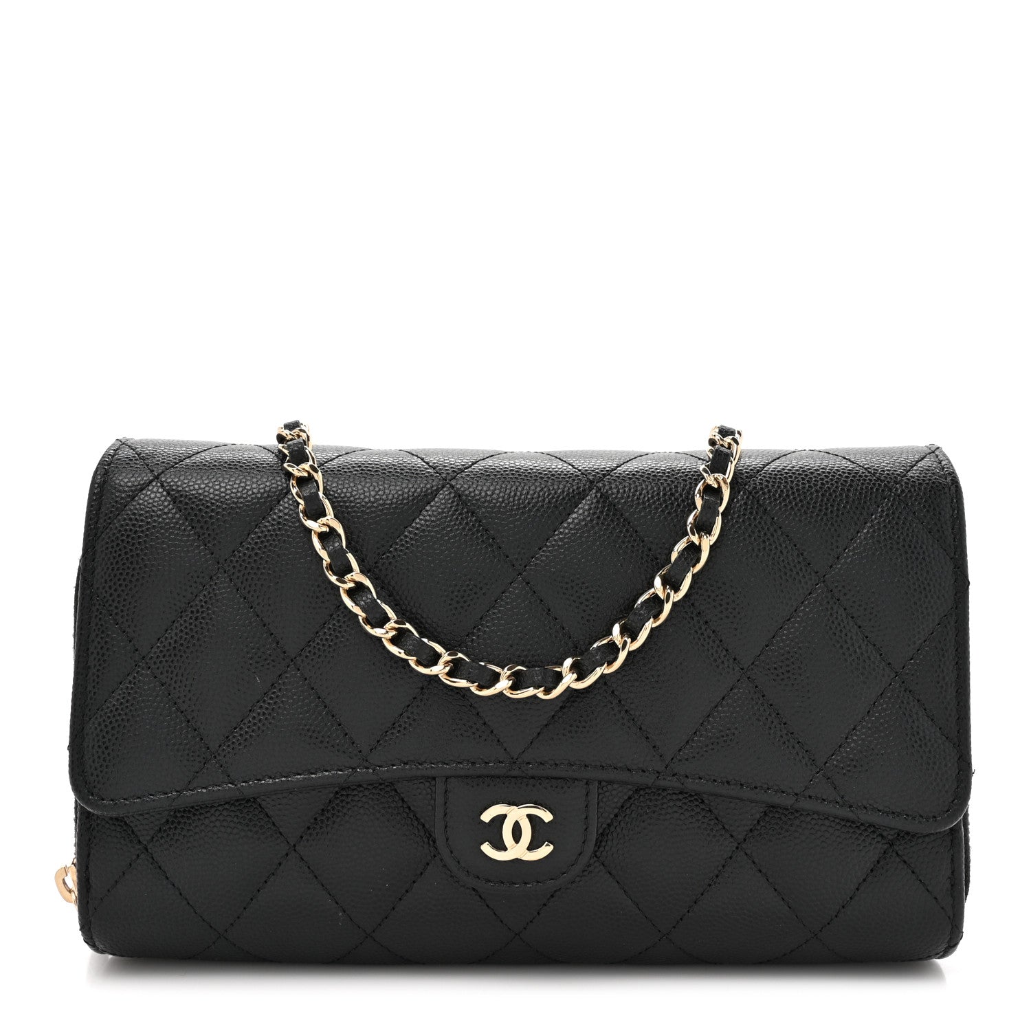 Chanel Caviar Quilted Phone Holder Wallet on Removable Chain Black 1 of 17