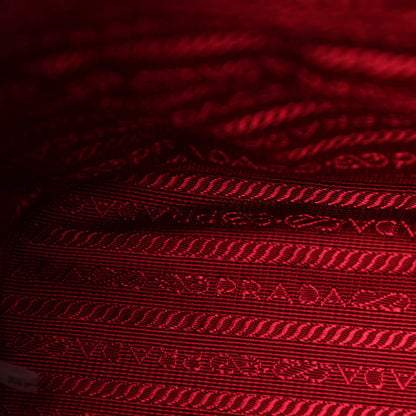 Prada Soft Calfskin Impunture Diagramme Bucket Bag Rosso 12 of 12