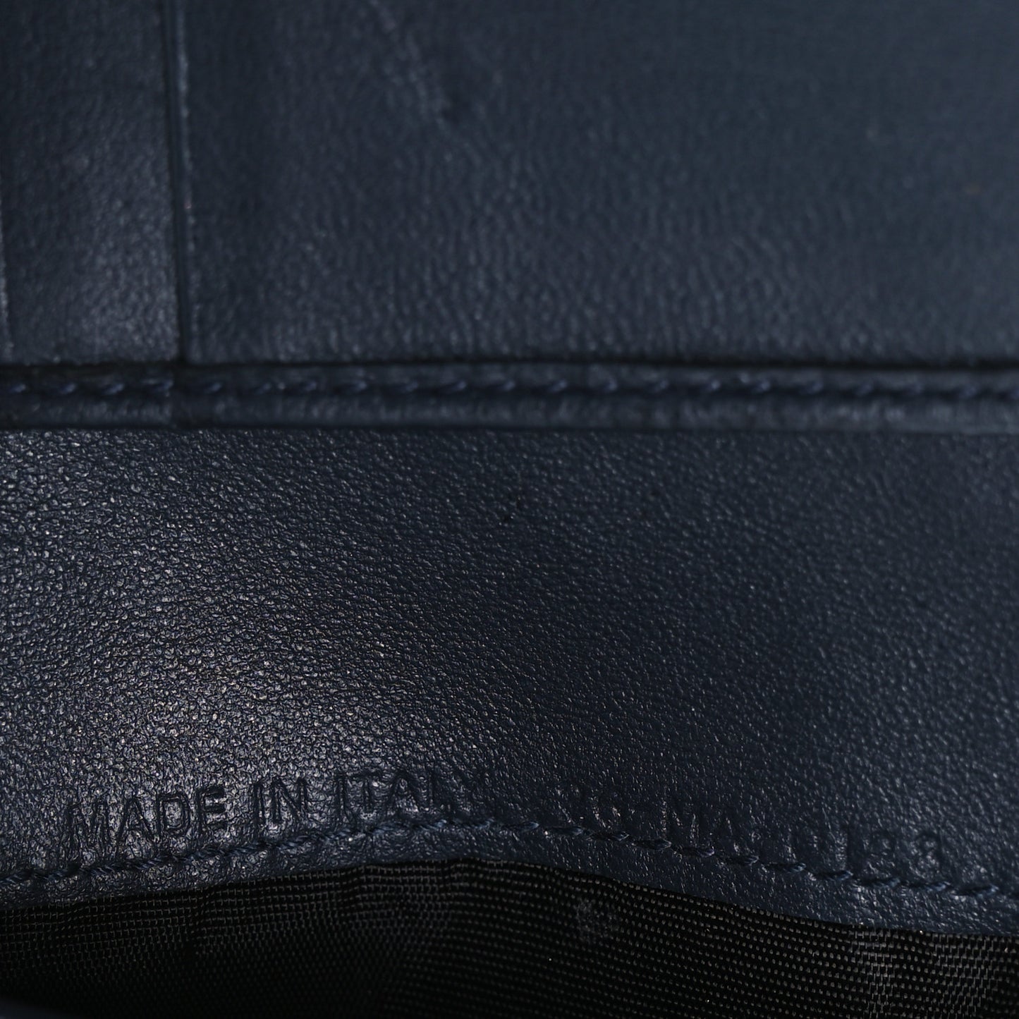 Metallic Patent Micro-Cannage Diorama Elancee Wallet Dark Blue