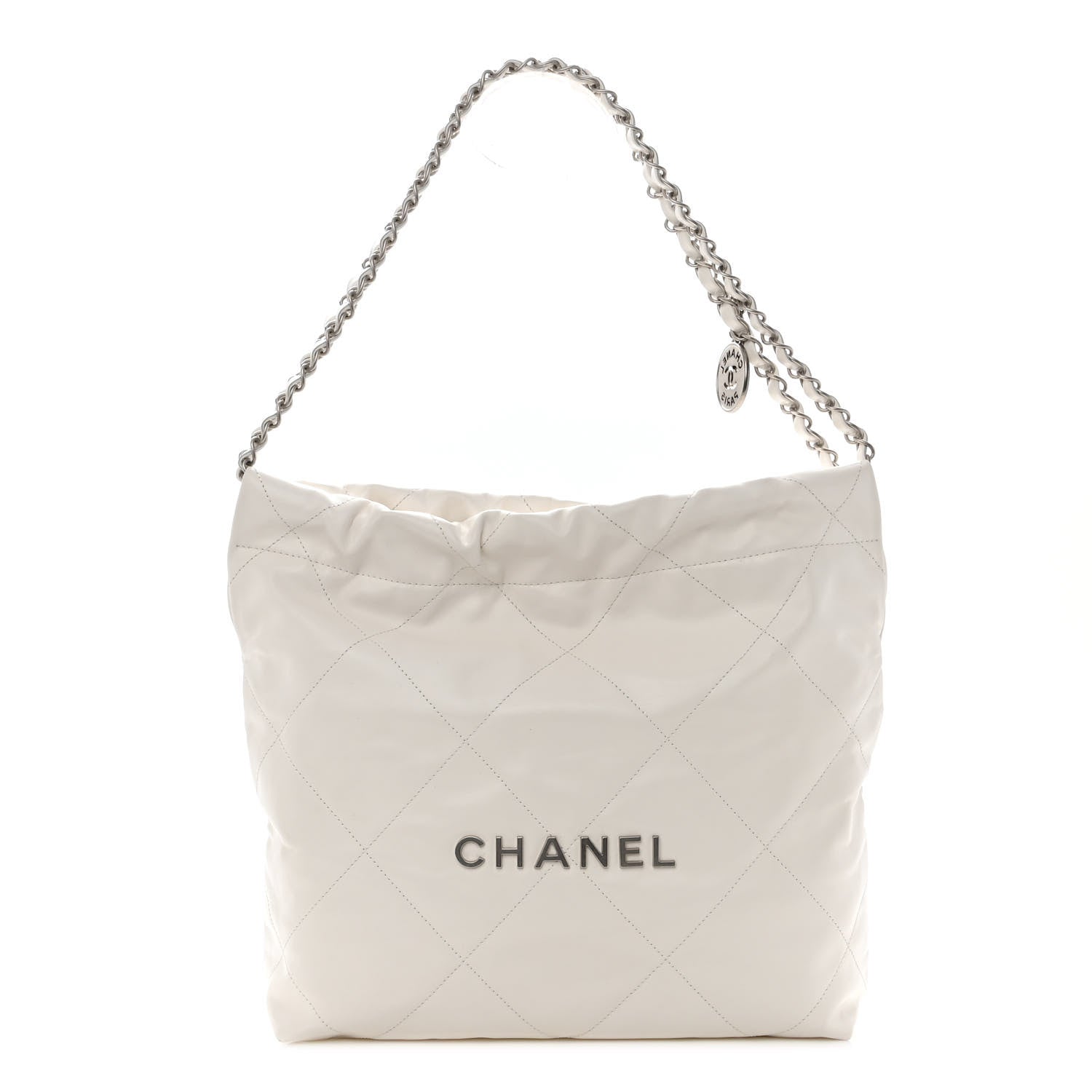 Chanel Shiny Calfskin Quilted Small Chanel 22 White 2 of 10