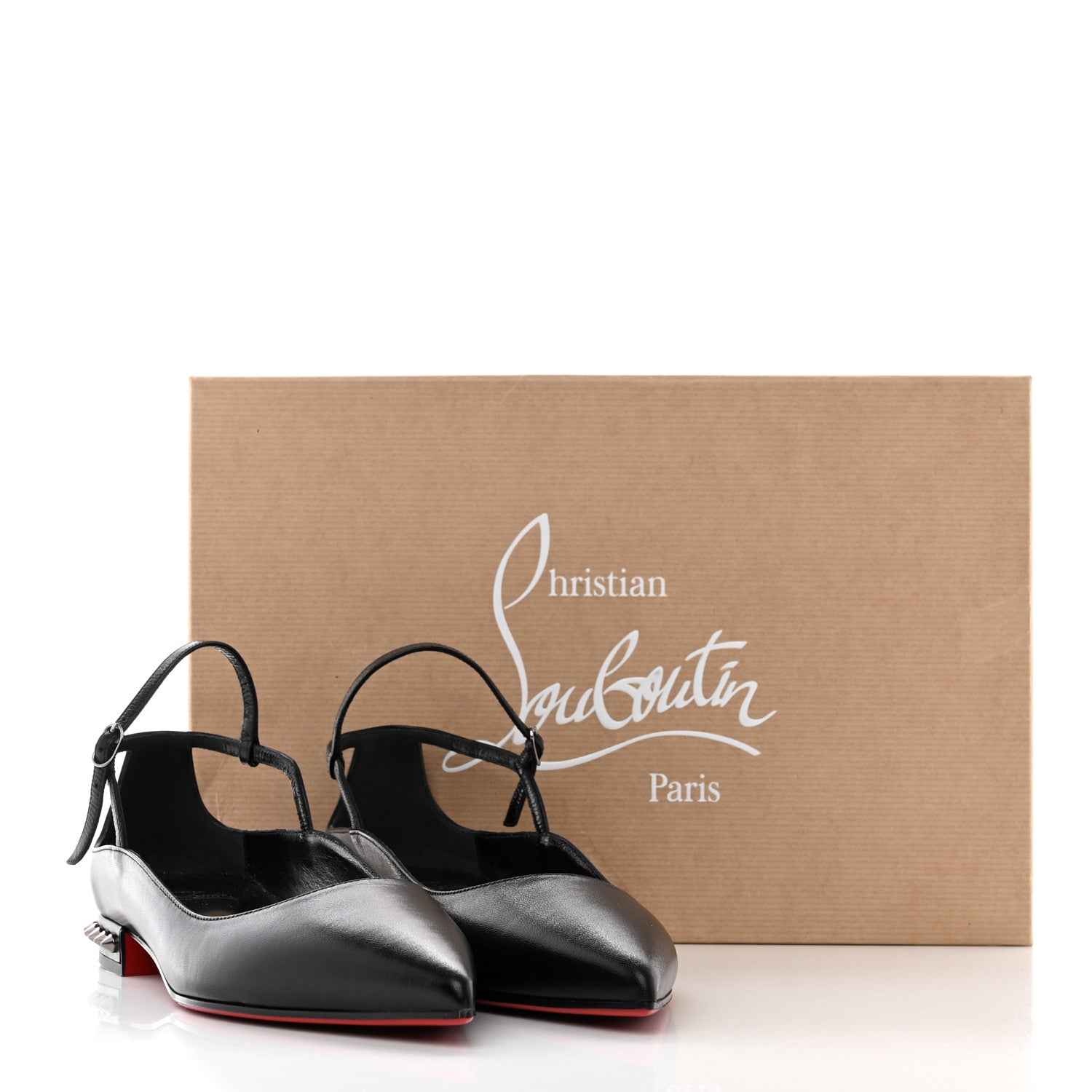 Christian Louboutin Calfskin Conclusive Ankle Strap Flats 38 Black 16 of 16