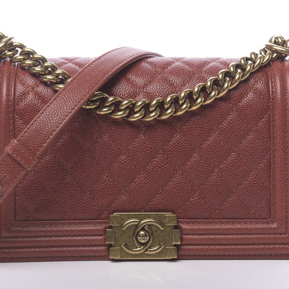 Chanel Caviar Quilted Medium Boy Flap Dark Orange 10 of 13