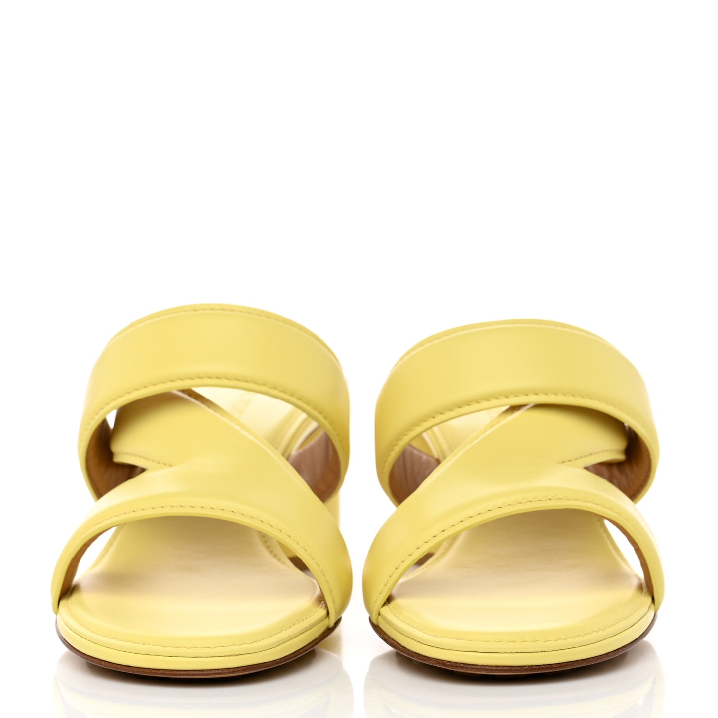 Vienna Calfskin The Band Cross Strap Mule Sandals 37 Lemonade
