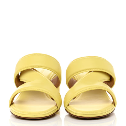 Bottega Veneta Vienna Calfskin The Band Cross Strap Mule Sandals 37 Lemonade 2 of 7