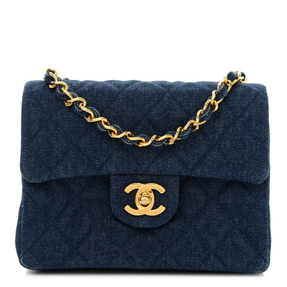 Chanel Denim Quilted Mini Square Flap Blue 1 of 10