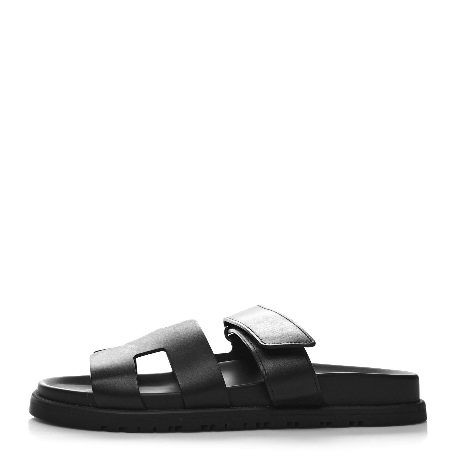 Hermes Calfskin Womens Chypre Sandals 39 Black 1 of 9