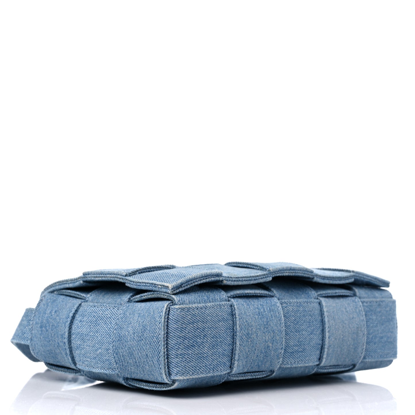 Denim Maxi Intrecciato Cassette Crossbody Bag Washed Indigo