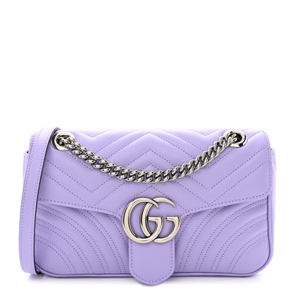 Gucci Calfskin Matelasse Small GG Marmont Shoulder Bag Lapis 1 of 10