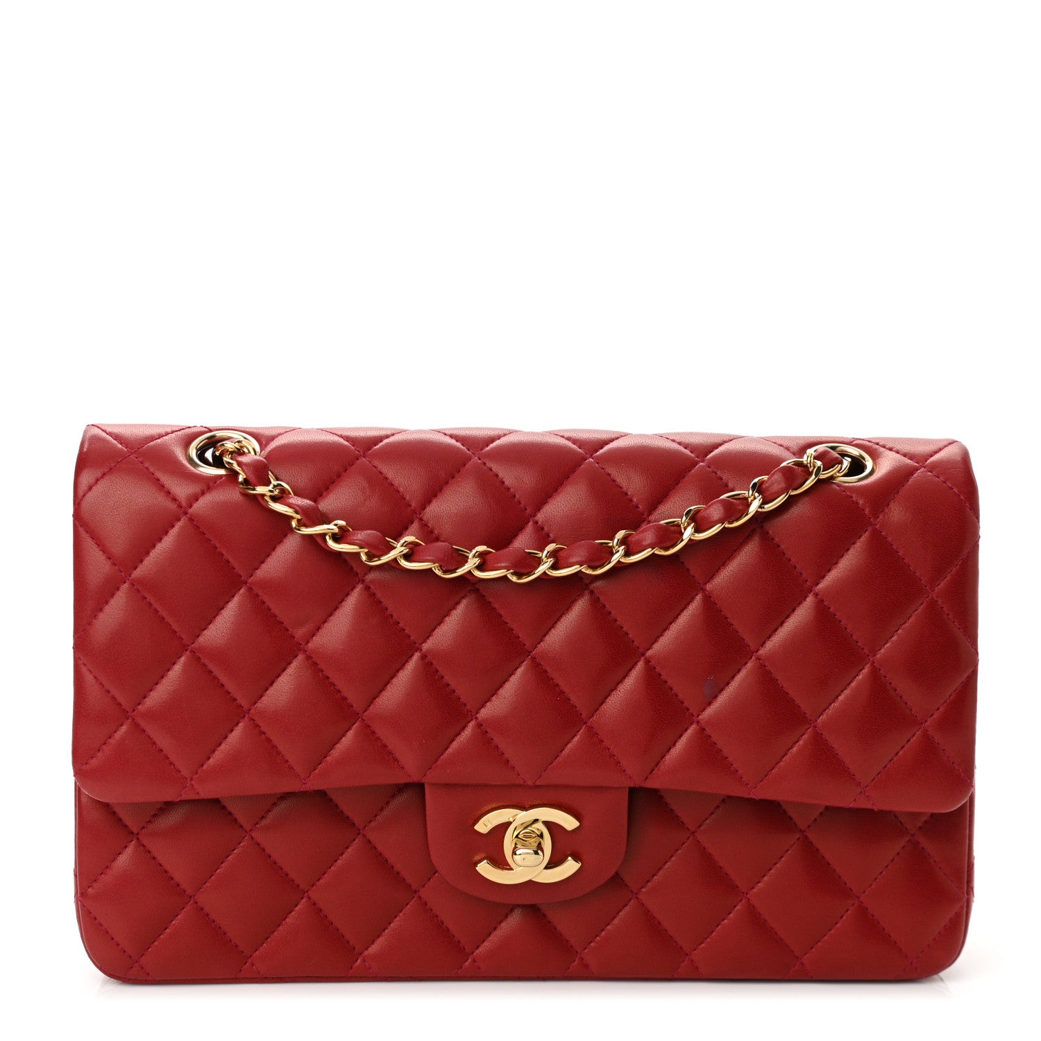Chanel Lambskin Quilted Medium Double Flap Dark Bordeaux 1 of 11