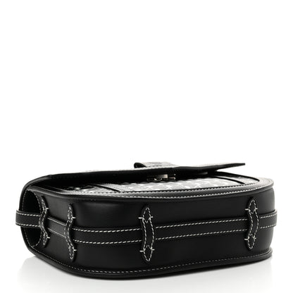 Moynat Grained Calfskin Canvas M Besace Bag Black White 4 of 11