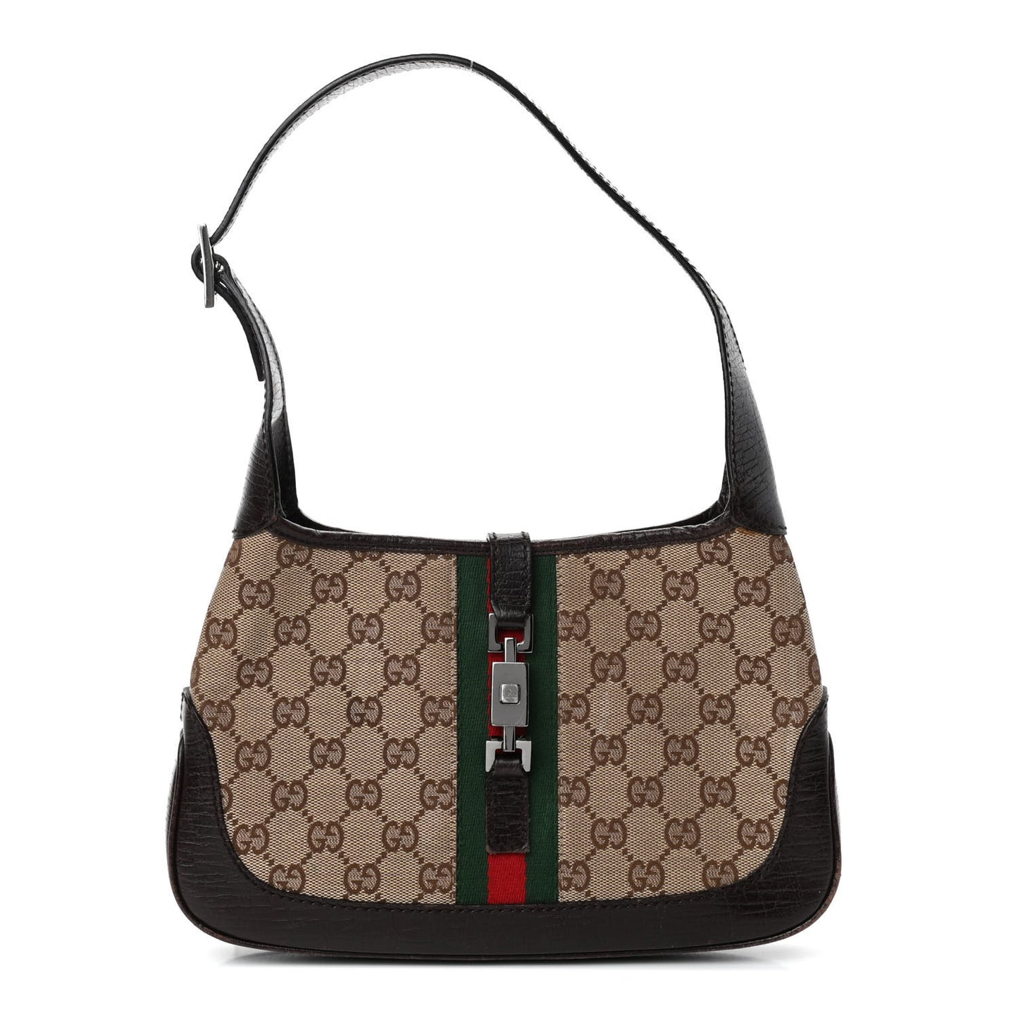 Monogram Web Small Jackie O Hobo Dark Brown