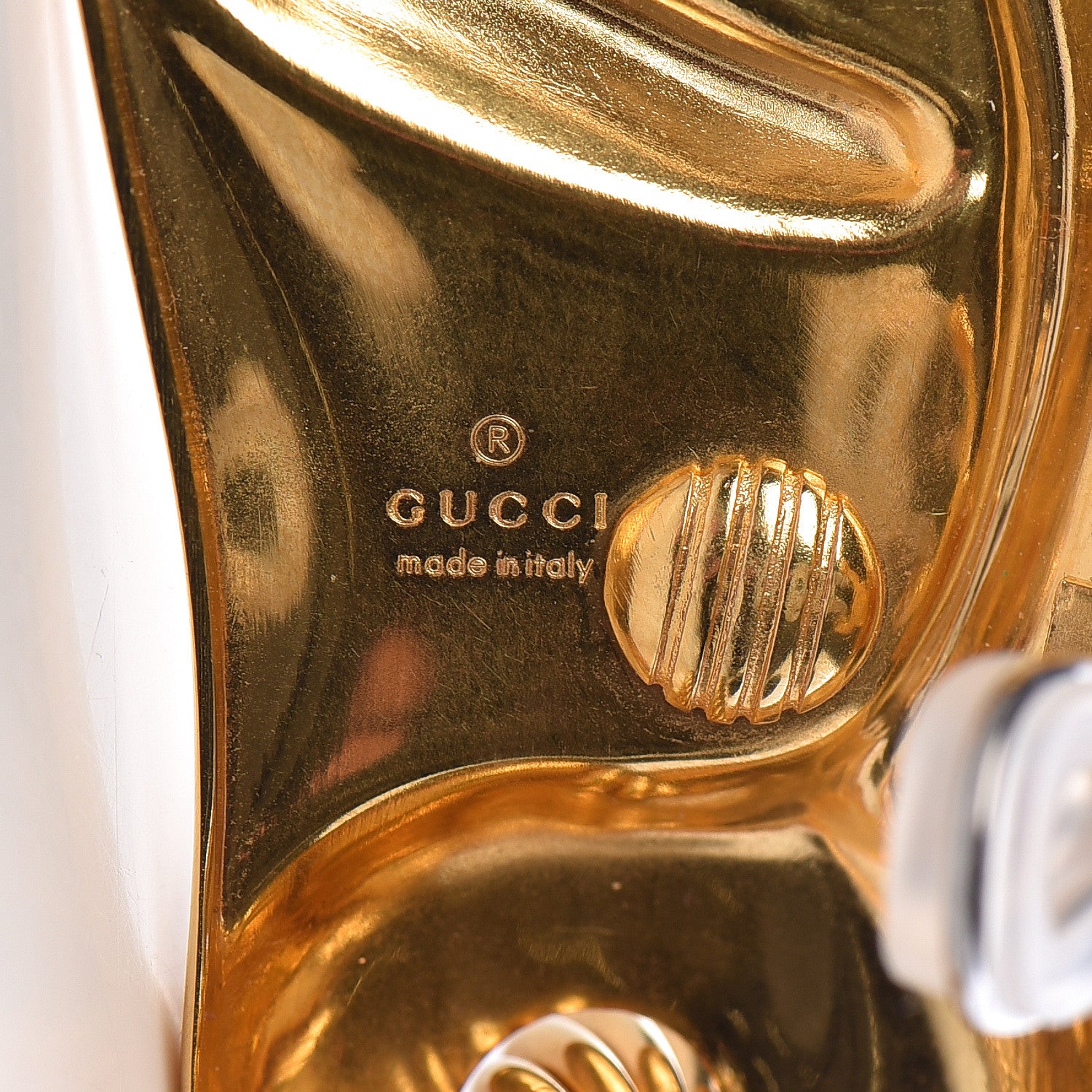 Gucci Metal Right Ear Accessory with Hoop Gold 4 of 5