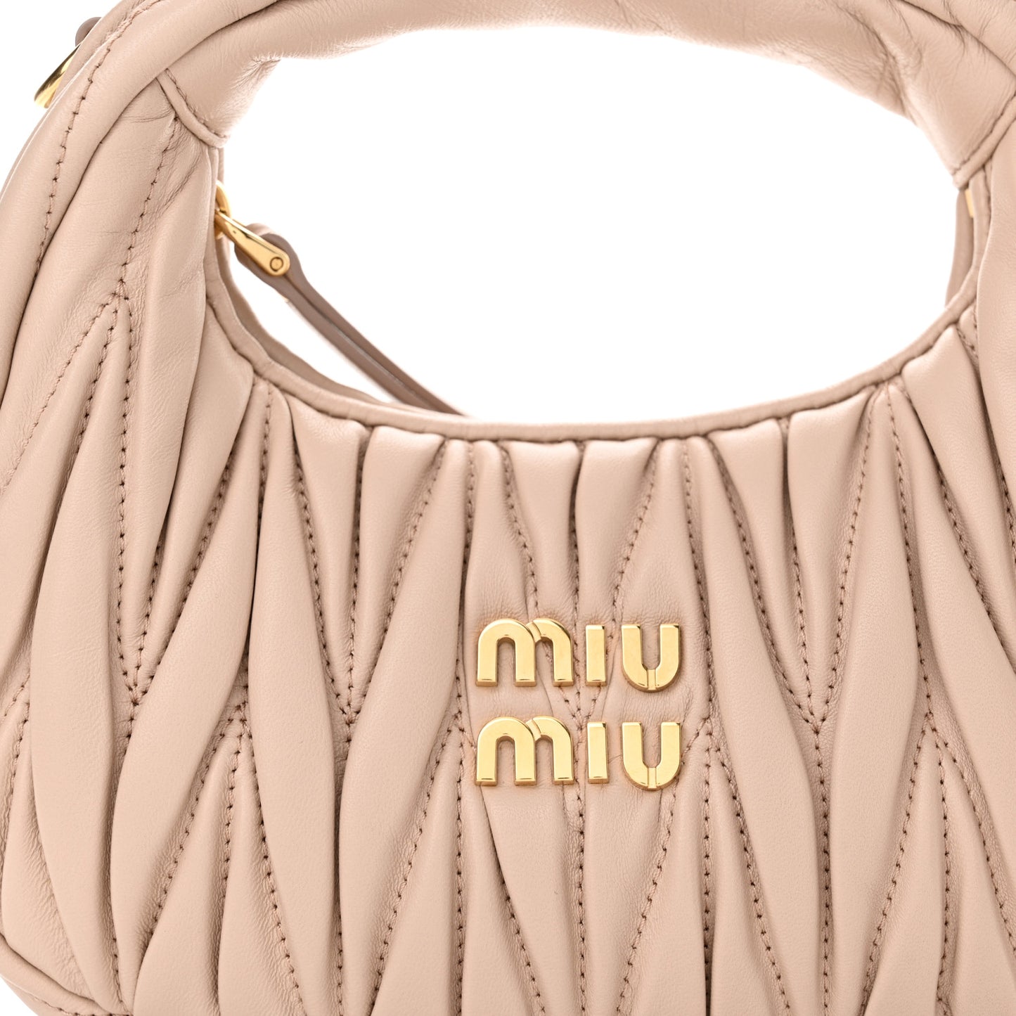 Nappa Matelasse Mini Wander Hobo Cipria