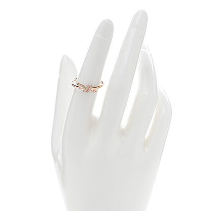 Tiffany 18K Rose Gold Diamond Small Knot Ring 52 6 2 of 5