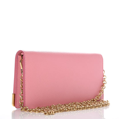 Prada Saffiano Cahier Chain Wallet Petalo 3 of 8