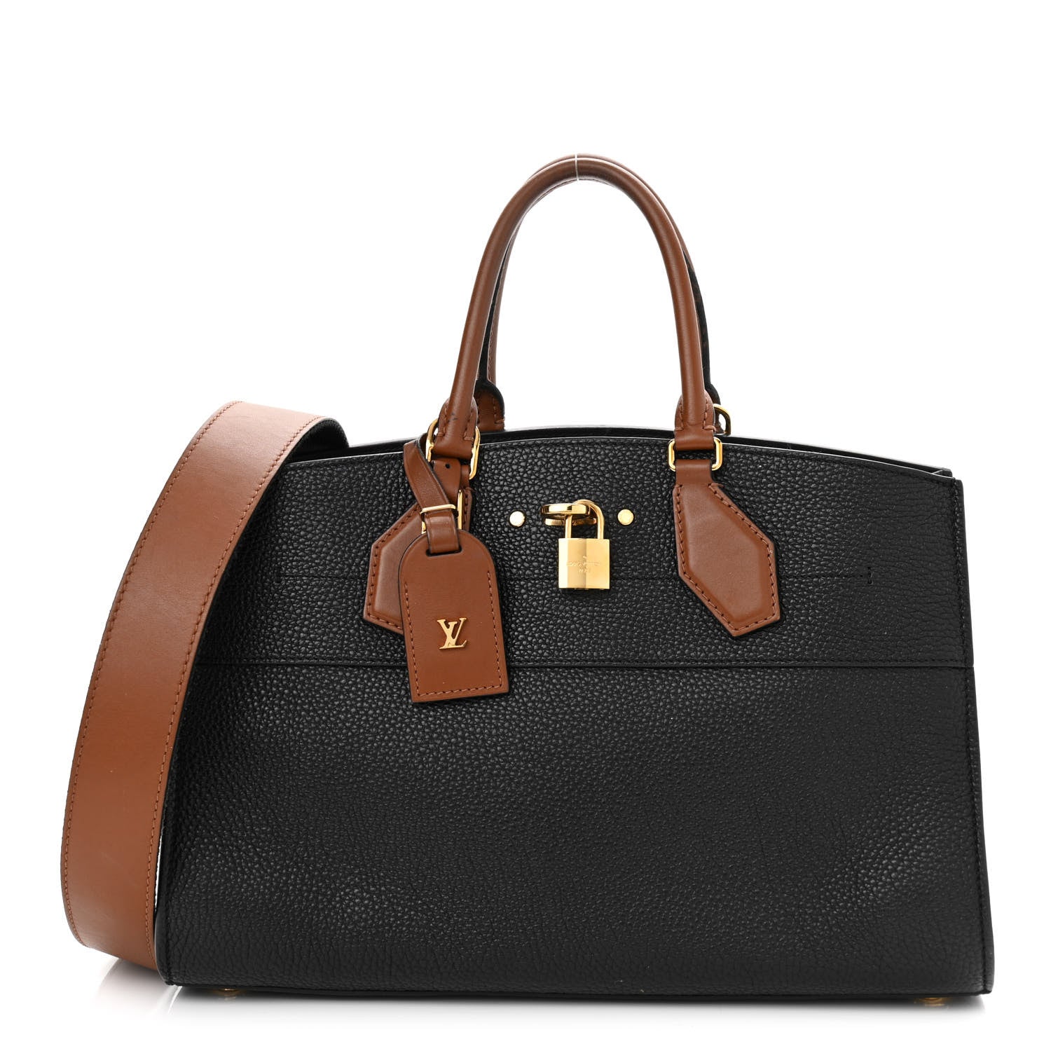 Louis Vuitton Calfskin City Steamer EW Black Gold 1 of 16
