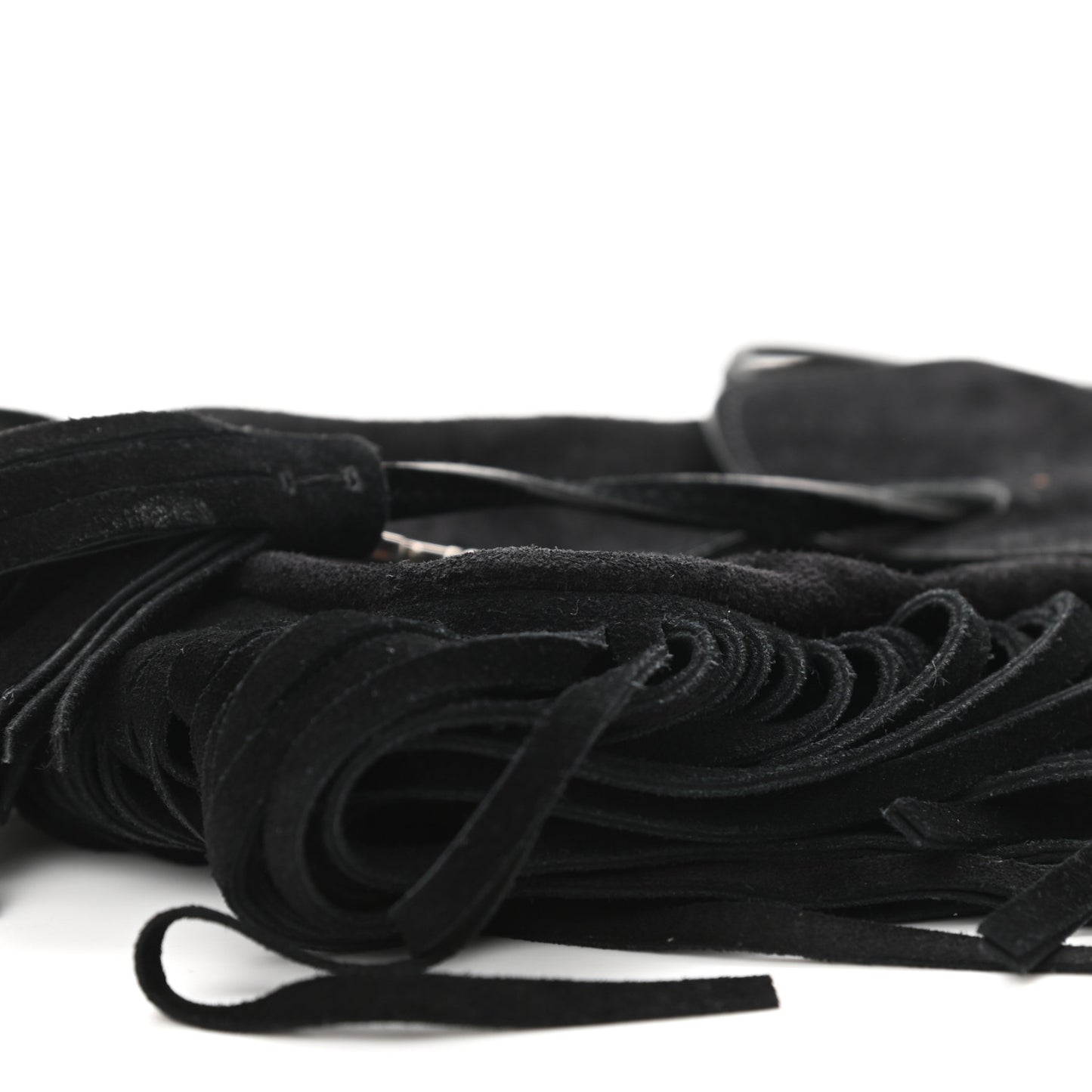 Suede Fringe Toy Monogram Anita Crossbody Bag Black