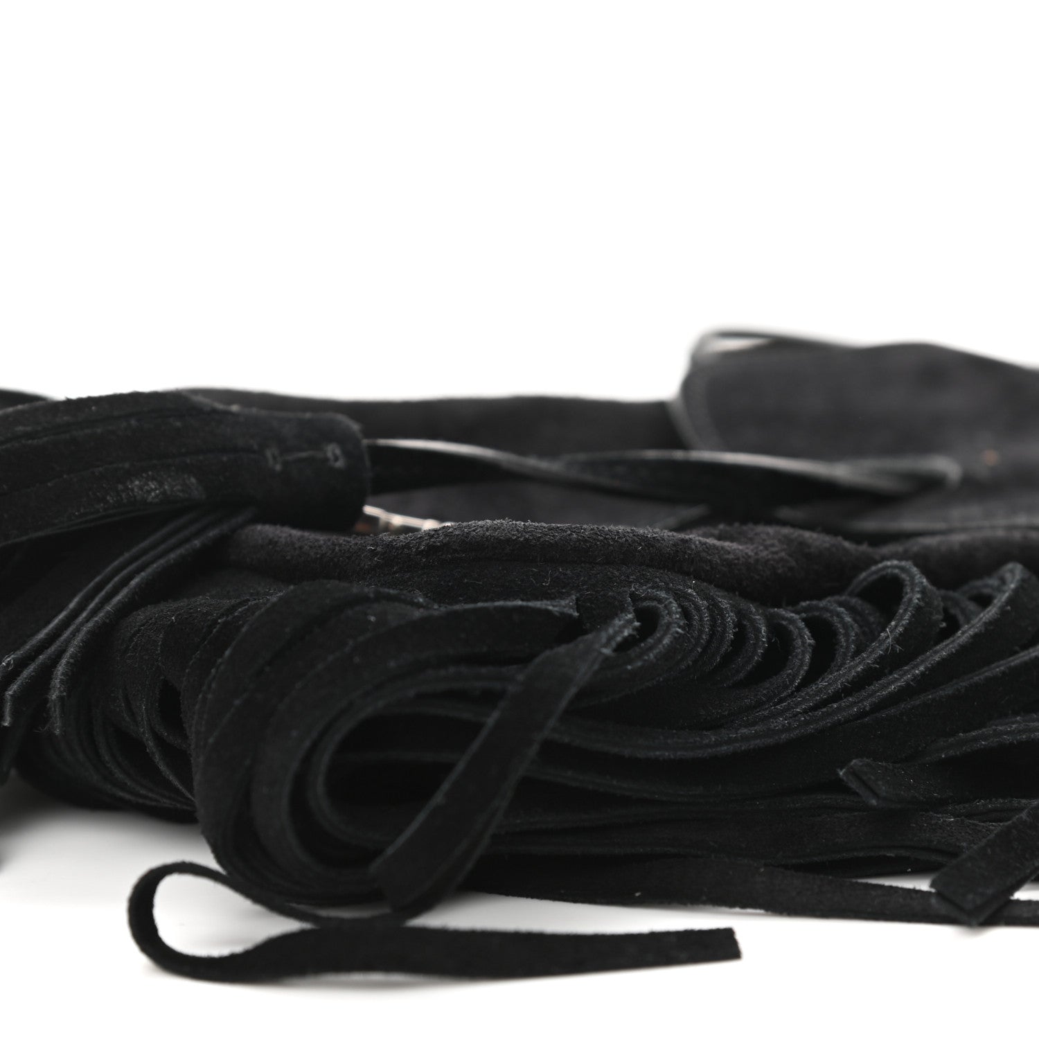 Saint Laurent Suede Fringe Toy Monogram Anita Crossbody Bag Black 10 of 11