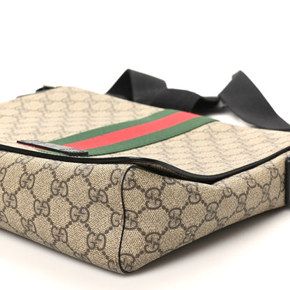 Gucci GG Supreme Monogram Web Flap Messenger Bag Black 10 of 10