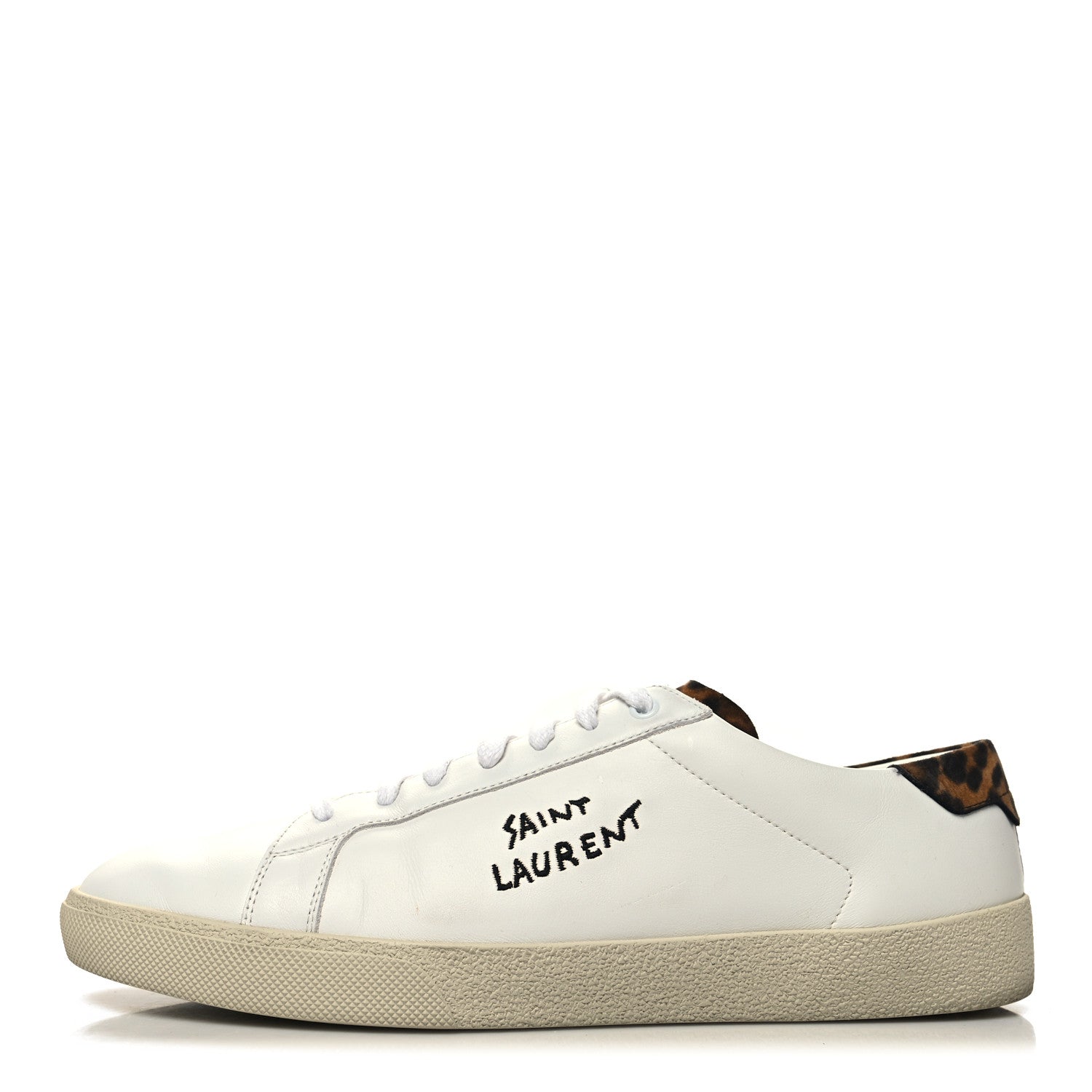 Saint Laurent Calfskin Embroidered Mens Court Classic Sneakers 45 White Black 1 of 10