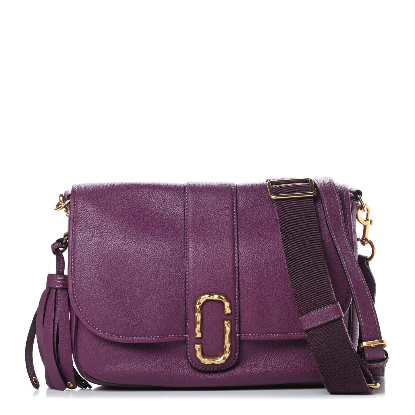 Calfskin Interlock Courier Messenger Purple