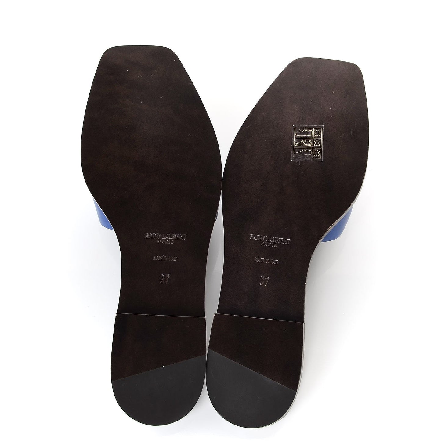 Calfskin Nu Pied 05 Slide Sandals 37 Blue Majorelle