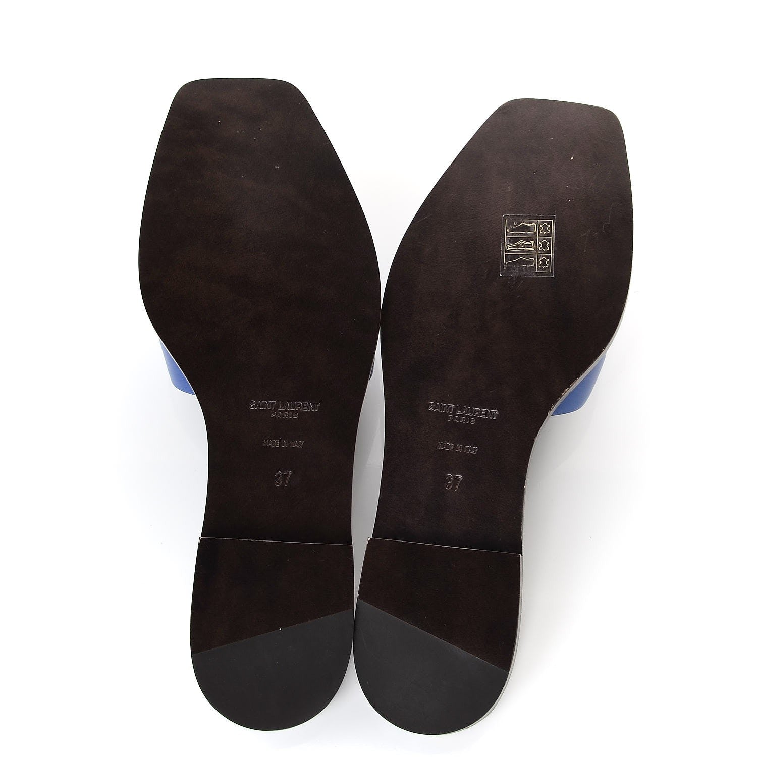 Saint Laurent Calfskin Nu Pied 05 Slide Sandals 37 Blue Majorelle 5 of 10