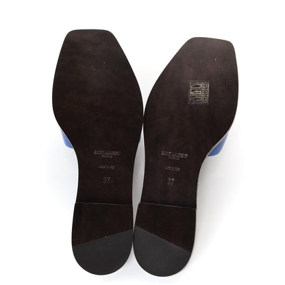 Saint Laurent Calfskin Nu Pied 05 Slide Sandals 37 Blue Majorelle 5 of 10