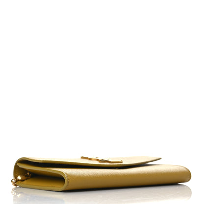 Saint Laurent Grain De Poudre Monogram Uptown Chain Wallet Olive 5 of 11