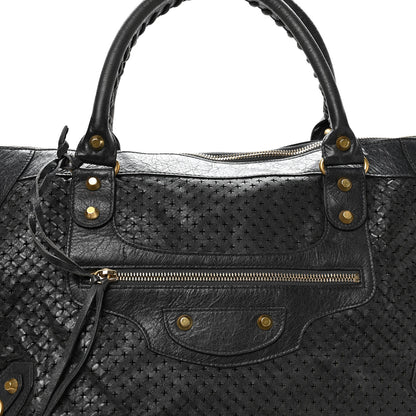 Balenciaga Agneau Laser Cut Cross Classic Gold Hardware Work Grey 8 of 11