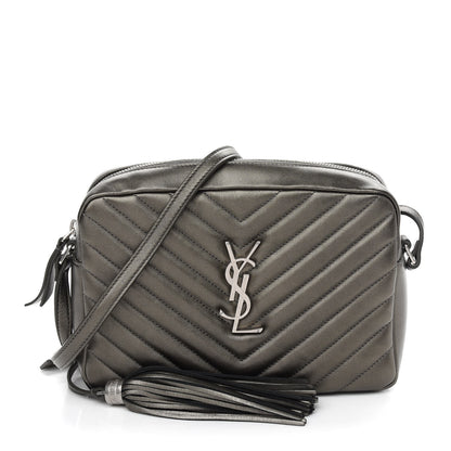 Saint Laurent Metallic Calfskin Matelasse Monogram Lou Camera Bag Silver 1 of 7