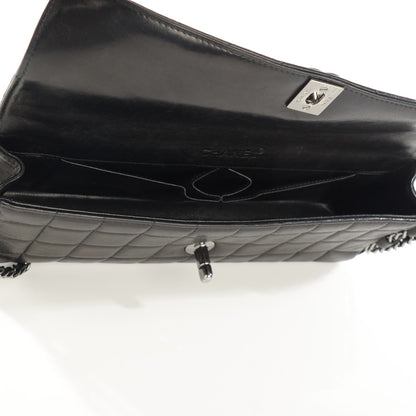 Chanel Lambskin Quilted East West Chocolate Bar Flap Black 5 of 9