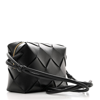 Bottega Veneta Lambskin Maxi Intrecciato Small Cassette Camera Bag Black 2 of 9
