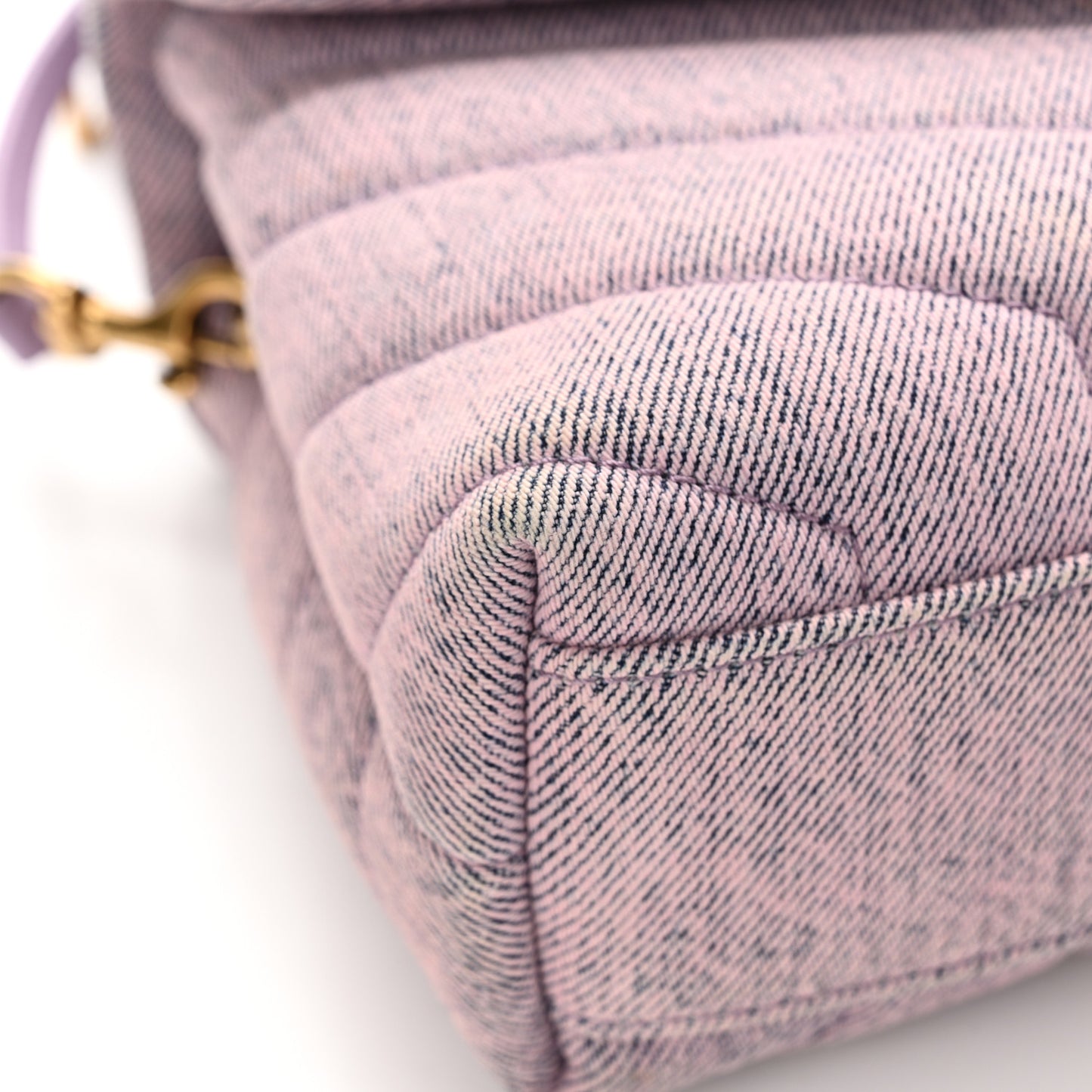 Denim Y Quilted Monogram Toy Loulou Crossbody Bag Bleached Lilac