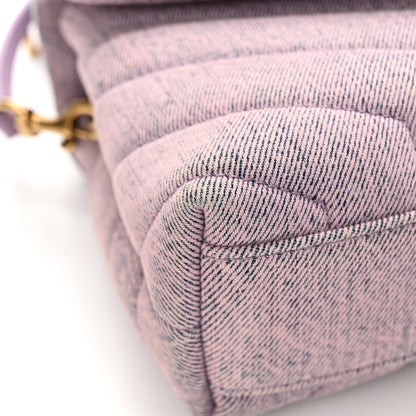 Saint Laurent Denim Y Quilted Monogram Toy Loulou Crossbody Bag Bleached Lilac 12 of 13