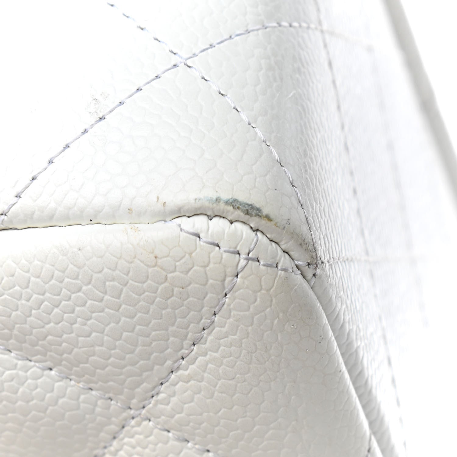 Chanel Caviar Quilted Jumbo Single Flap White 11 of 12