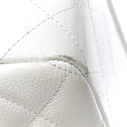 Chanel Caviar Quilted Jumbo Single Flap White 11 of 12